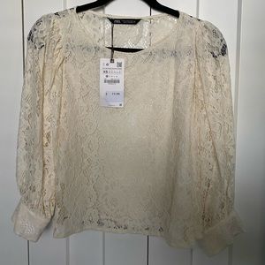 Zara White Lace Shirt